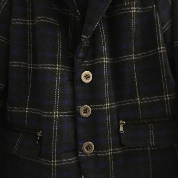 Blue / Black Plaid Blazer - Picture 3 of 4